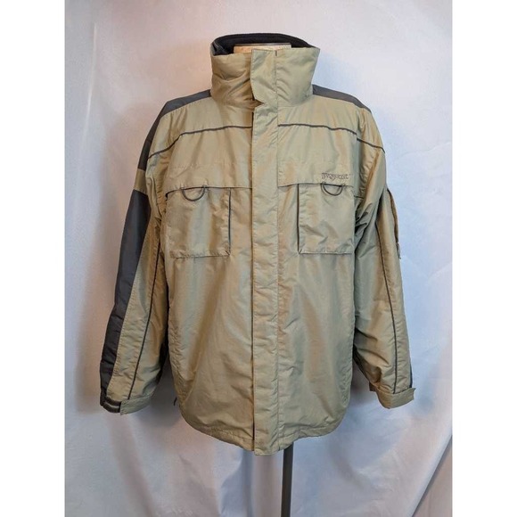 Jansport Other - Jansport Mens XL 3-in-1 Insulated Jacket Khaki Grey‎ Hooded Zip